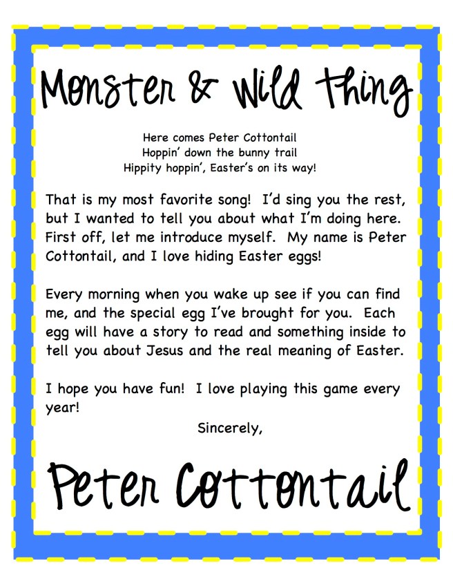 Peter Cottontail Letter 2